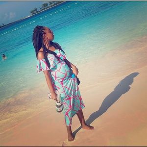 Blue and pink Maxi dress